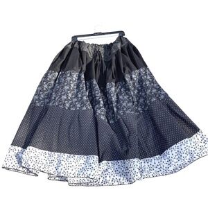 Black Ruffle Long Skirt for women Drawstring Summer Modest Plus Size Pregnancy